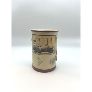 Golf-themed Ceramic Pen Holder - Desk organizer - Golf decor